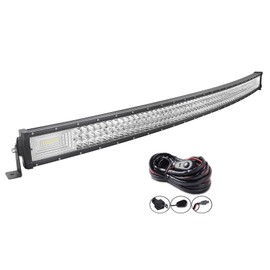 Willpower 52 inch 675W Curved LED Light Bar 7D Lens Spot Flood Combo Beam Triple Row LED Work Driving Lights with Wiring Harness Kit for Off Road ATV AWD SUV 4WD 4x4 Pickup,12V 24V Waterproof 6000K