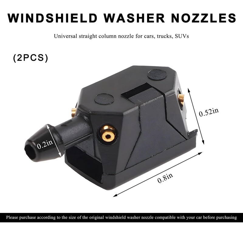 NYTKL 2 PCS Front Windshield Washer Nozzles, 4 Holes Arm