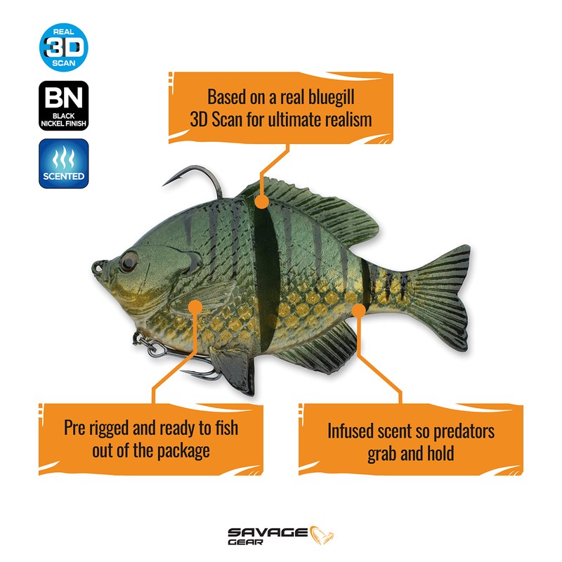 Savage Gear 3Dラインスルーブルーギル - スローシンクルアー