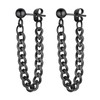 Black Earrings Women Men Stainless Steel Hanging Dangling Earring
