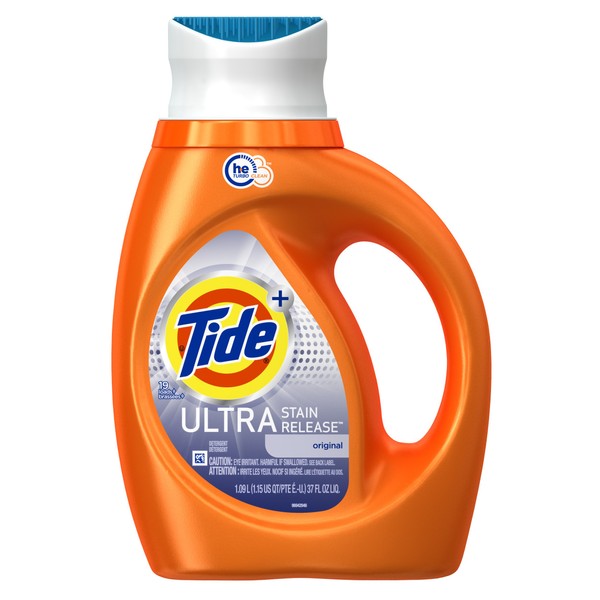 Tide Plus Ultra Stain Release HE Turbo Clean Laundry Detergent, Original Scent, 1.09 L (19 Loads)