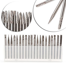 20pcs 1/8 Inch Dia Shank Double/Single Cut Tungsten Carbide Burrs Set