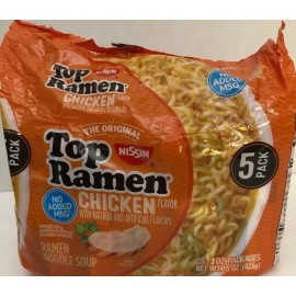 Nissin 1 Ea 5 Pack Nissin Top Ramen Noodle Soup Chicken Flavor 3 Ounce Packages-SHIP2