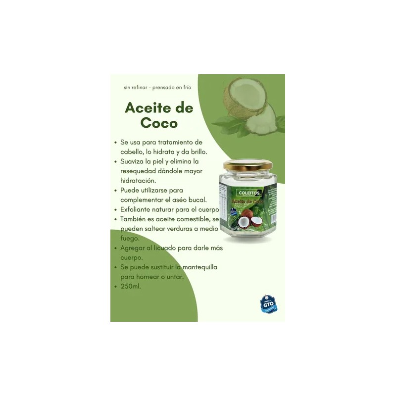 Aceite De Coco Y Aceite De Orégano Coleitos 250ml Y