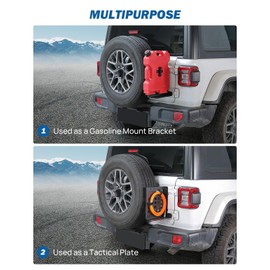 JOYTUTUS Gas Can Mount Bracket Step Foot Pedal Compatible with Wrangler JL 2018-2026, Wrangler Molle Cargo Storage Bracket Fits Standard Gasoline Locking Pack Mount