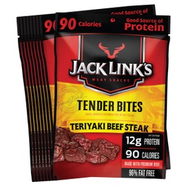 Jack Link's Premium Cuts Beef Steak Tender Bites, Teriyaki, 1.25 Ounce (Pack of 10)