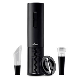 Ufesa EasyOpen Set Cavatappi Apribottiglie Elettrico, Decanter, Tappo Sottovuoto, Tagliacapsule e Base d'Appoggio, USB, Luce LED
