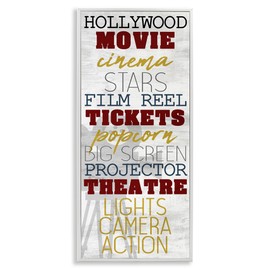 Stupell Industries Vintage Cinema Projector Movie List Giclee Framed Wall Art, Design by Kim Allen