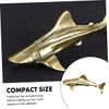Levemolo Brass Shark Figurine Small Desktop Decor Unique Tabletop Ornament