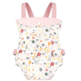 GAGAKU Doll Carrier Soft Cotton Front and Back Carrying with Adjustable Straps for Baby, Rose Garden