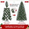 Yaheetech 6ft Pre-lit Frosted Artificial Hinged Christmas Tree with 818