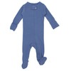 L'ovedbaby Baby Girls Organic Zipper One-Piece Footies, Slate, 6-9 Months