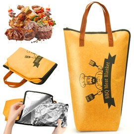 BBQ Blanket for Resting Meat 21" Reusable Smoke Grilling Resting Bags with Wide Mouth Large Brisket Beef Compatible with Traeger Smoker Grill Meat Insulated Resting Bag