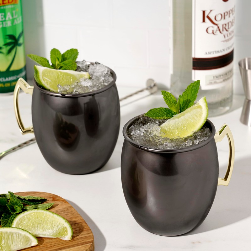 True 7385 Moscú Mule taza con mango dorado, 2 unidades,