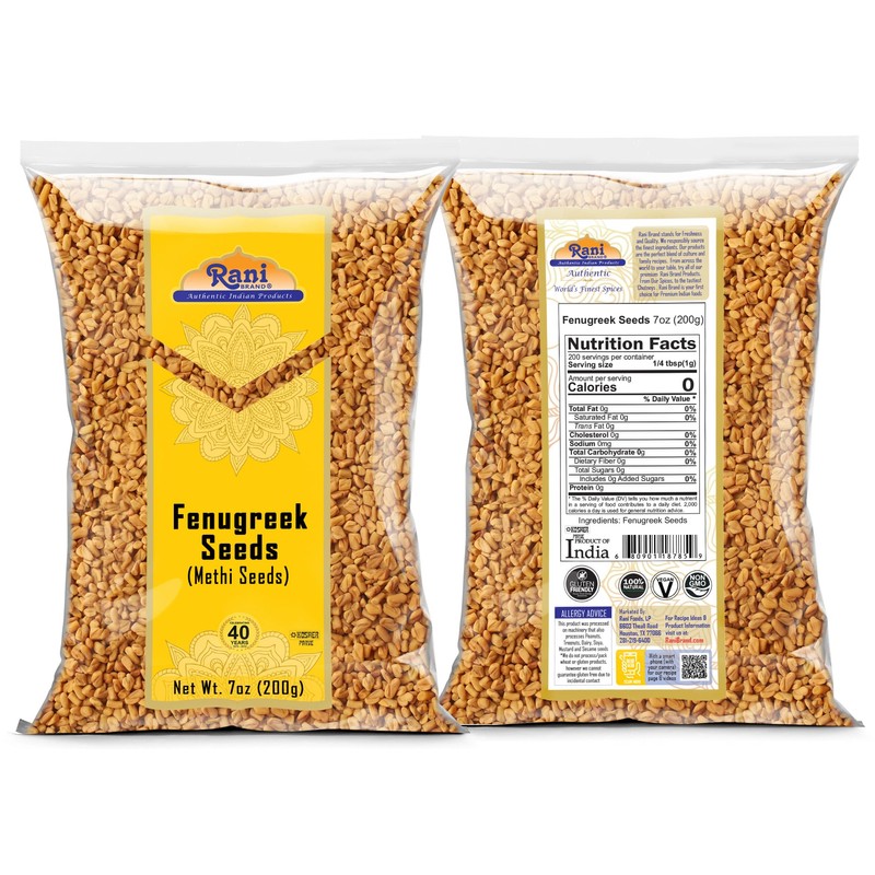 Rani Fenugreek (Methi) Seeds Whole 7oz (200g) Trigonella foenum graecum