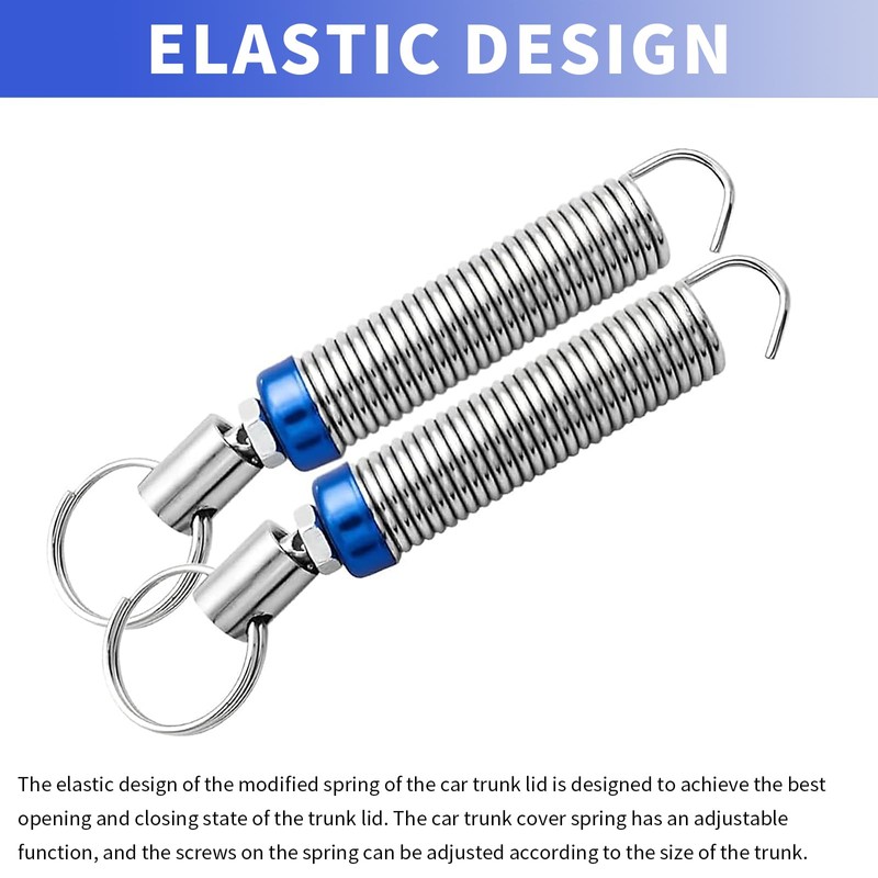 Nowkont Pack-2 Car Trunk Lid Spring, Waterproof Metal Automotive Trunk