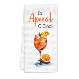 Flicy Aperol Spritz Decor Kitchen Towels, Aperol Spritz Gifts Dish Towels, It'sAperol O'Clock Decorative Hand Towel Bar Towel for Bartender, Gifts for AperolSpritz Lovers Bar Kitchen Decor(16x24lnch)