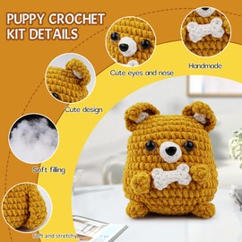 YUMILI Beginners Crochet Starter Kit, Crochet Set for Beginners, Animal Crochet Package Complete Amigurumi Starter Set with Video Tutorials, DIY Crochet Kit for Kids Adults, Gift for Craft Lovers