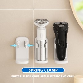 Pack of 2 Razor Holder Shower, ABS Material Razor Holder Shower No Drilling Required, Razor Holder Shower with Ventilation Holes on the Bottom, for Doors, Walls, Bathrooms, Kitchens