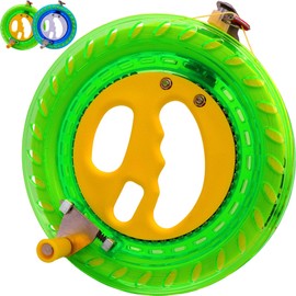 Yiranzide Kite Reel and Kite String Spool, with High Strength String, Equipped with Locking Device and Connector, Metal Handle, Reel for Adults and Kids (Blue)