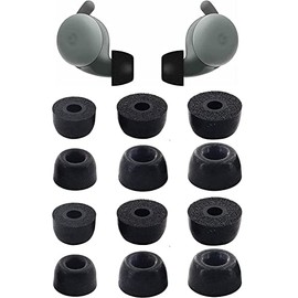 Rqker Foam Eartips Compatible with Pixel Buds A-Series Earbuds, 6 Pairs S/M/L Sizes Soft Memory Foam Ear Tips Foam Tips Eartips Earbuds Tips Compatible with Pixel Buds A-Series Earbuds, Black 12
