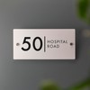 Matt White Address House Sign - 297mm x 148mm Contemporary