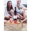 Outdoor Wine Table Portable Folding Wine Table Wooden Wine Glasses