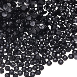 CABODYALS 4750 Stück 4mm Schwarze Harz Strasssteine In Großen Mengen Schillernde Halbrunde Flache Rückseite Nicht Hotfix Kristalle Strass Edelsteine Flache Rückseite Charms Nageldekoration Für Heimwer