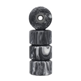 Teak Tuning Apex 61D Urethane Fingerboard Wheels - New Street Shape, 7.7mm Diameter - ABEC-9 Stealth Bearings - Made in The USA - Grey & White Swirl Colorway