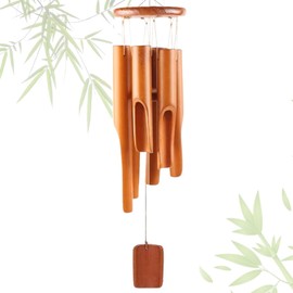 DONGDA Bamboo Wind Chimes, 6 Tubes Wooden Wind Chimes Outdoor & Indoor Bamboo Wind Chime for Garden Clearance, 75cm Wooden Wind Chimes Perfect for Garden Yard Patio - Memorial Gifts