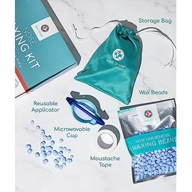 Medi Grade Kit de depilación nasal para hombres y mujeres con barra de cera reutilizable, 1.76 onzas, juego ecológico para eliminar vello de nariz ant