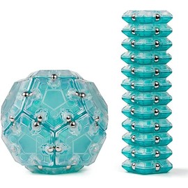 Aqua Geode Sphere Magnetic Fidget Toy Set: Quiet Sensory Tool for Adults, Stress Relief & Anxiety Relief, ADHD Aid for Office Desks | Top Gadget Gift & Stocking Stuffer - Color: green