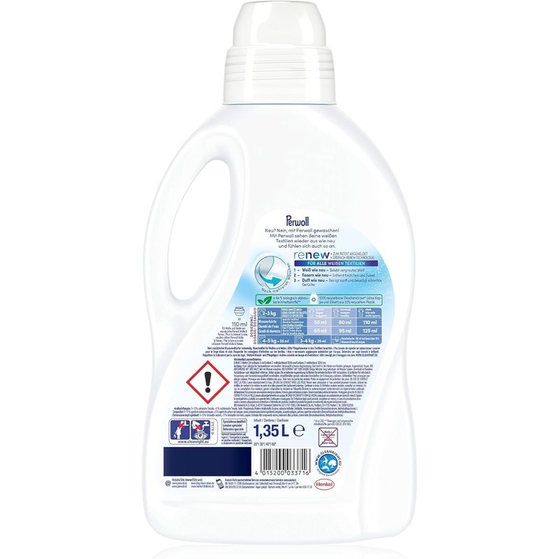 Perwoll Renew White (25 washes), Liquid Detergent For White Laundry,