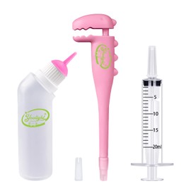 Yoolight Pet Pill Shooter, Pill Plunger Dispenser with 20 ml Syringes and Nursing Bottle Feeder for Cats, Dogs and Small Animals (Pink)