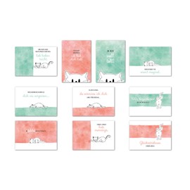 Him & I® Postcard Set Life, Love, Friendship, Motivation, Adventure, Travel, Hiking, Travel, Funny – High-Quality Cards with Sayings and Quotes – Gift and Decoration Idea – Postcrossing – Inspirational Sayings Cards with Motif, Cat Lovers Postcard Set