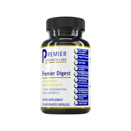 Premier Research Labs Active Digestive Enzymes with Probiotic and Prebiotics - Promotes Full-Spectrum Digestive Support - with Amylase, Protease & Lipase, 60 Plant-Sourced Capsules