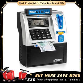 ATM Piggy Bank for Boys and Girls, Perfect Christmas and Birthday gift - Color: BLACK