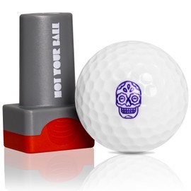 QUBI Golf Ball Stamp, Golf Ball Stamper, Reusable Self-Inking Golf Ball Stamp Marker to Identify Golf Balls, Golf Gift Golf Accessories for Men and Women Golfers (SUGAR SKULL)