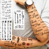 TASROI 12 Sheets Black Inspired Quotes Temporary Tattoos For Women
