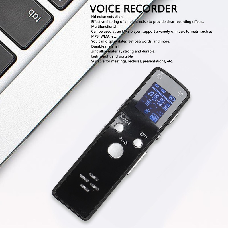 Digital Voice Recorder Noise Reduction 220mAh MP3 Player Recorder Portable