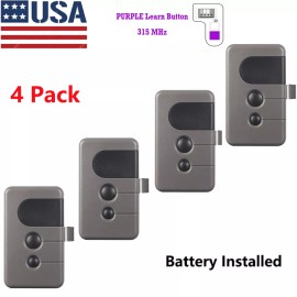 For Sears Craftsman Garage Door Opener Remote Control 139.53753 HBW2028 315MHZ - 4 PCS Remotes
