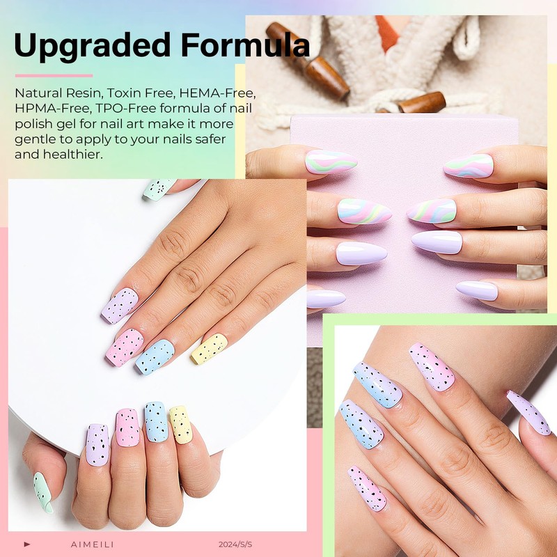 AIMEILI Gel Nail Polish UV LED Gel Polish Colours Set