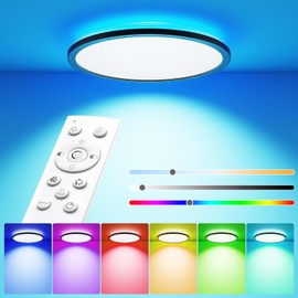 TOMEEM LED Ceiling Light Dimmable with Remote Control 24 W RGB Ceiling Light Colour Changing 3200 LM for Bedroom 3000 K - 6500 K for Bedroom Kitchen Living Room Corridor Balcony