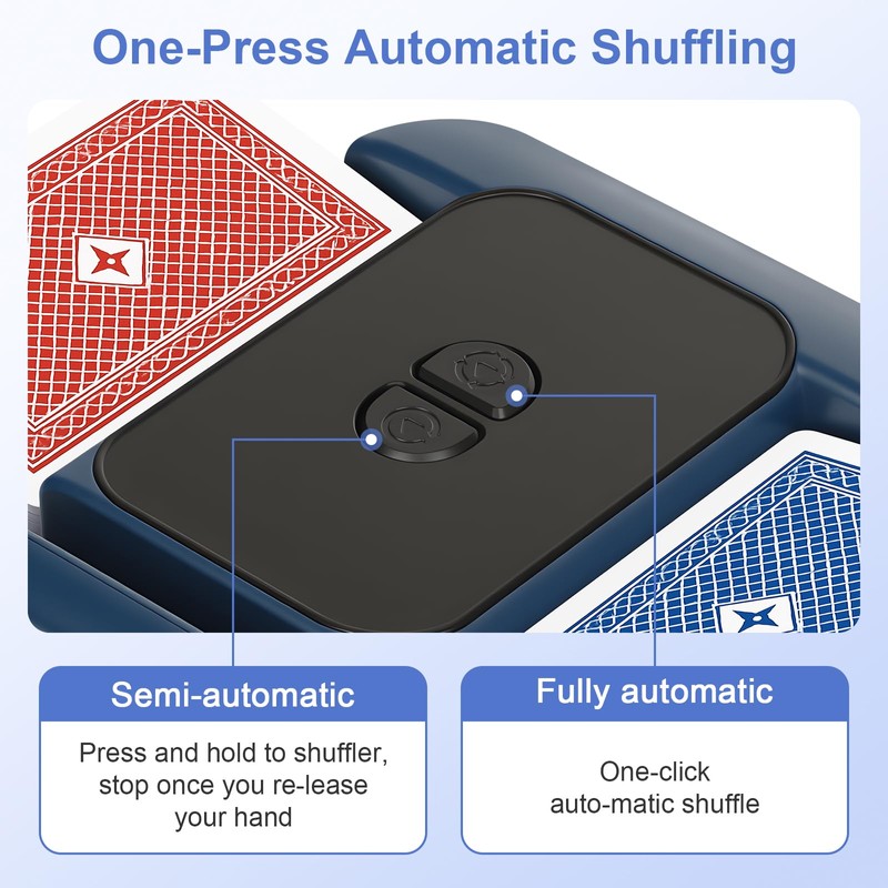 BEE&FLOWER Card Shuffler 2600mAh Rechargeable Auto-Stop Automatic Card Shuffler Low