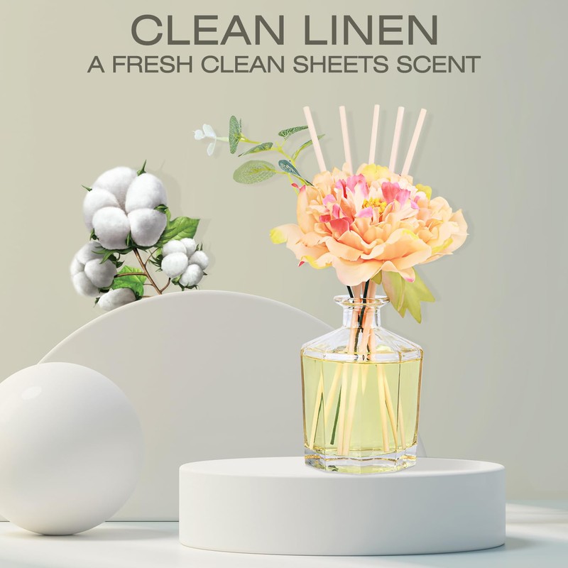 L'odeur Vill Reed Diffuser, 8.5 Oz(250ml) Fresh Linen Bathroom Diffuser