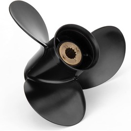 Qiclear Upgrade OEM 13 Spline Tooth Aluminum Outboard Boat Propeller for Mercury Motos 30/35/40/45/50/55/60/70HP, Rh (10 3/4 x12)