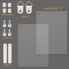 FYY Picture Frame 8x10, Clear Acrylic Double Sided Photo Frames, Plastic Acrylic Photo Frame for Wall Mount & Tabletop Desktop Display, Horizontally or Vertically