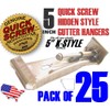 25 Pack Quick Screw 5" inch Aluminum Hidden Rain Gutter