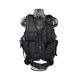 Sniper Cross Draw Tactical Vest Black, 600D Polyster Oxford