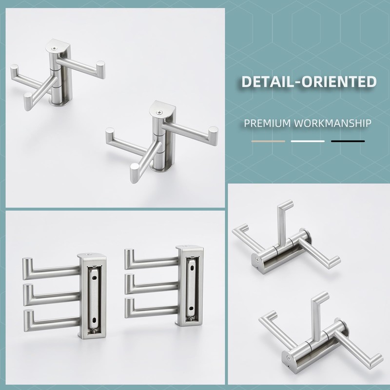 Angle Simple Swivel Towel Hooks, SUS 304 Stainless Steel Foldable